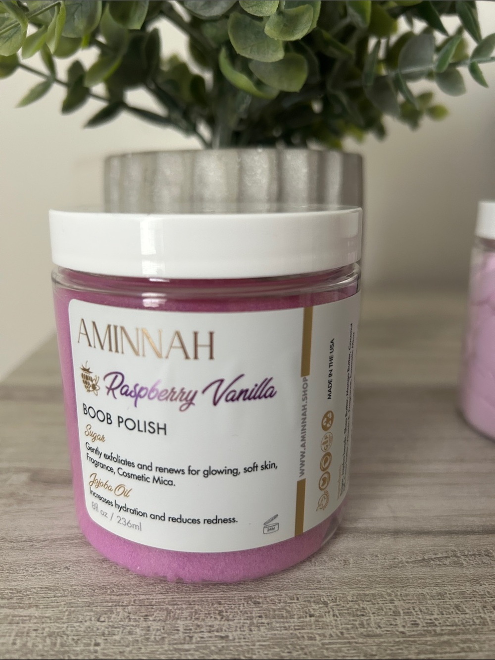 Aminah Raspberry Vanilla Boobs Butter - Pink Nourishing Body Butter NIP - Picture 3 of 4